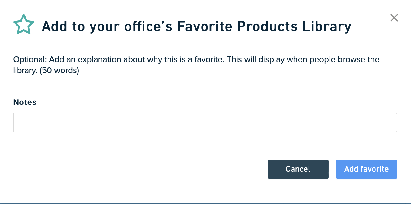 Popup window asking users to enter a reason why this should be an office favorite product.png