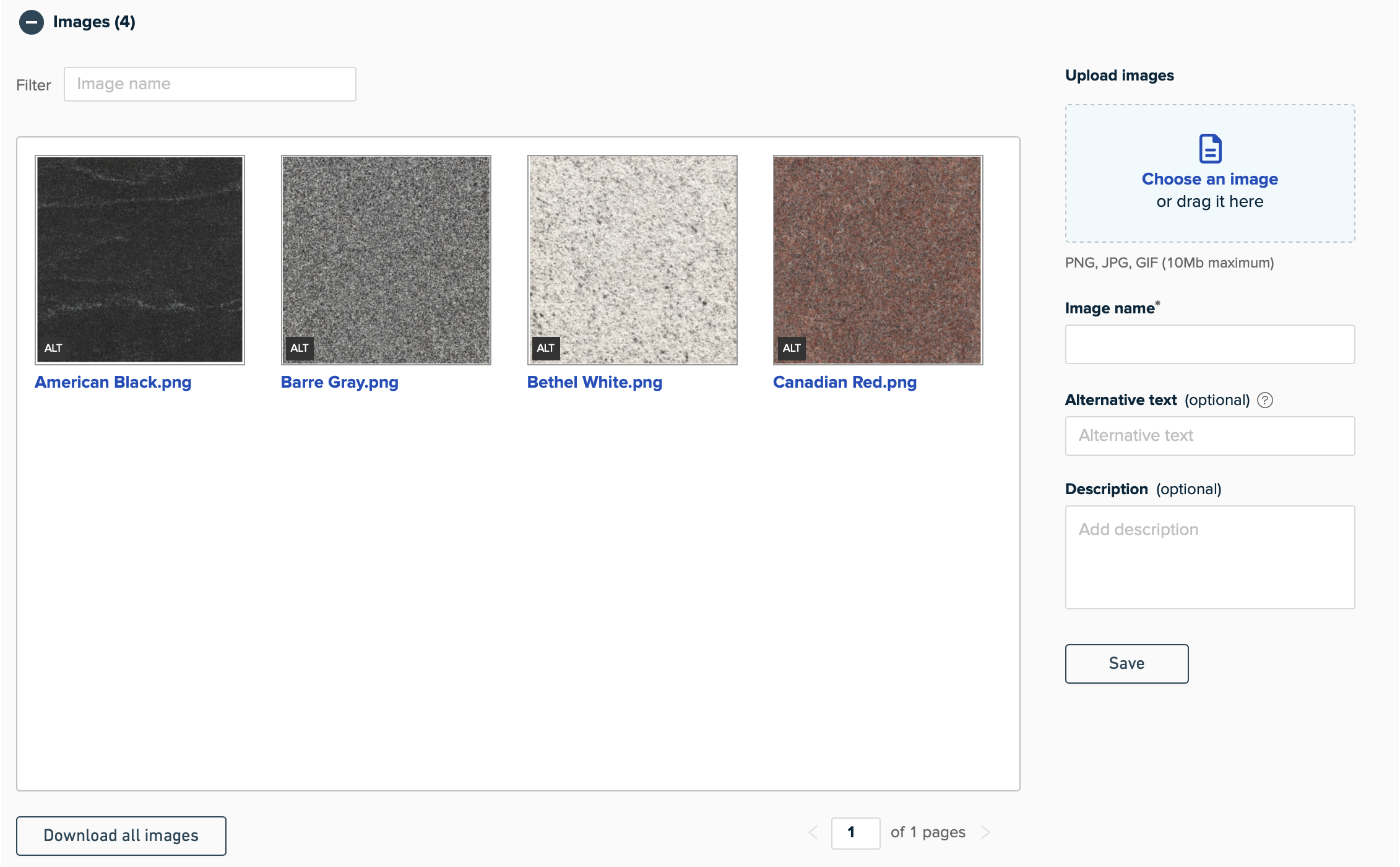 Image upload area showing controls and four square thumbnail images.png