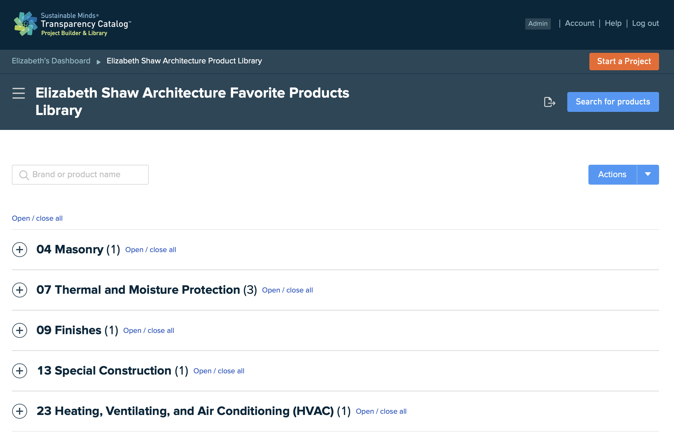 Favorite Products Library with search box.png