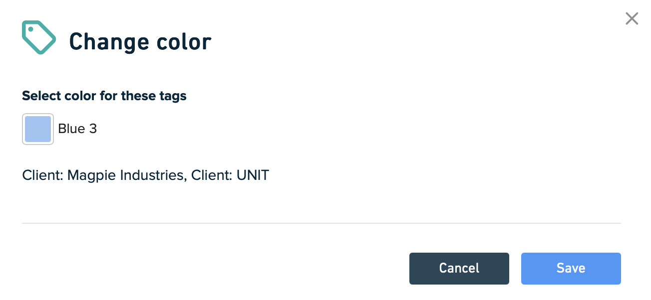 Change color popup