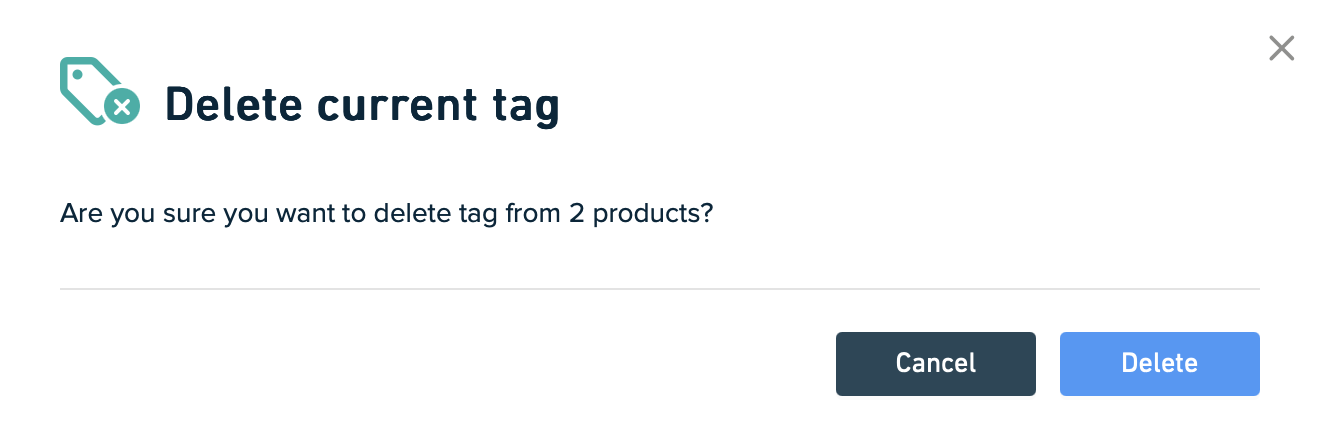 Delete current tag popup