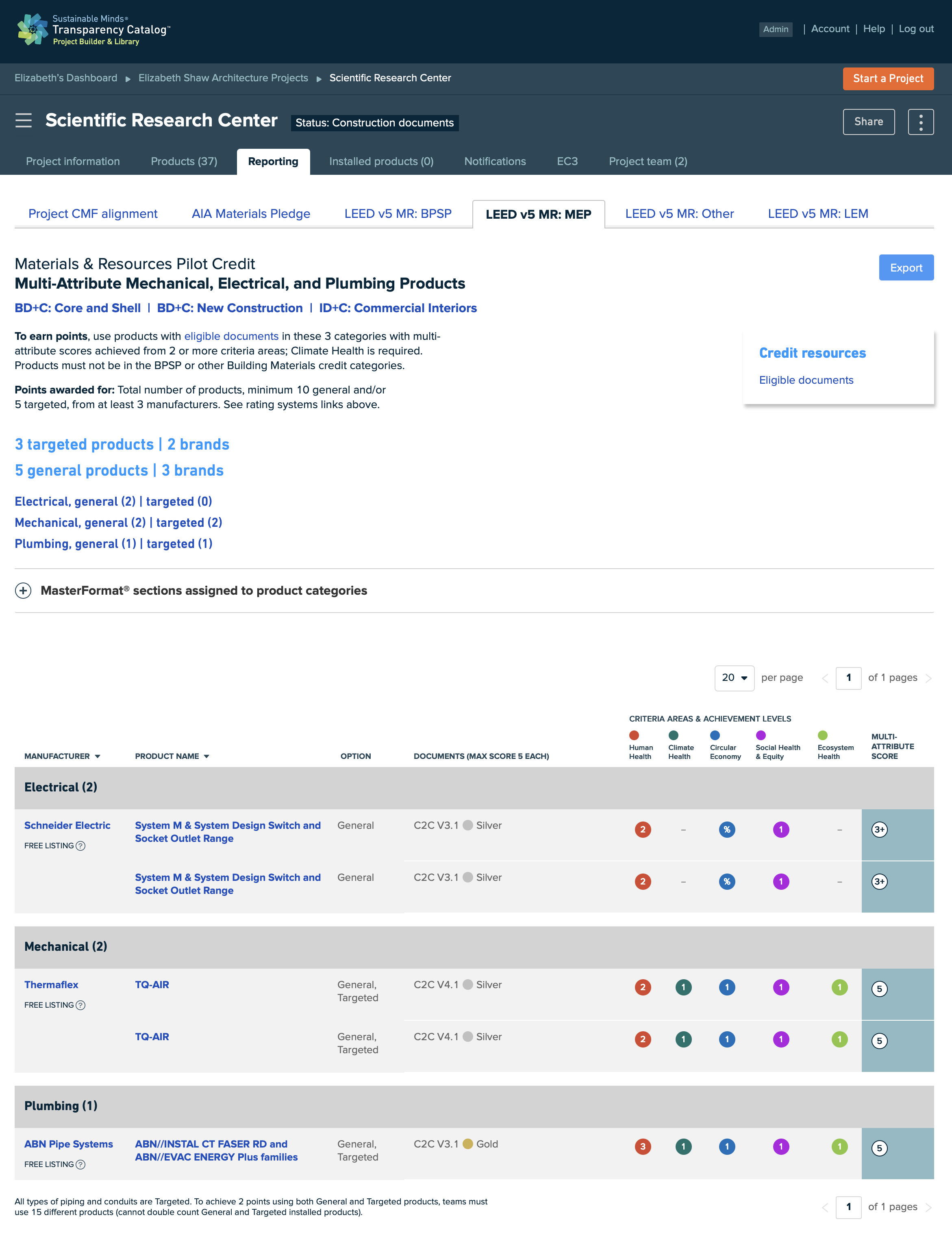 LEED v5 MEP report