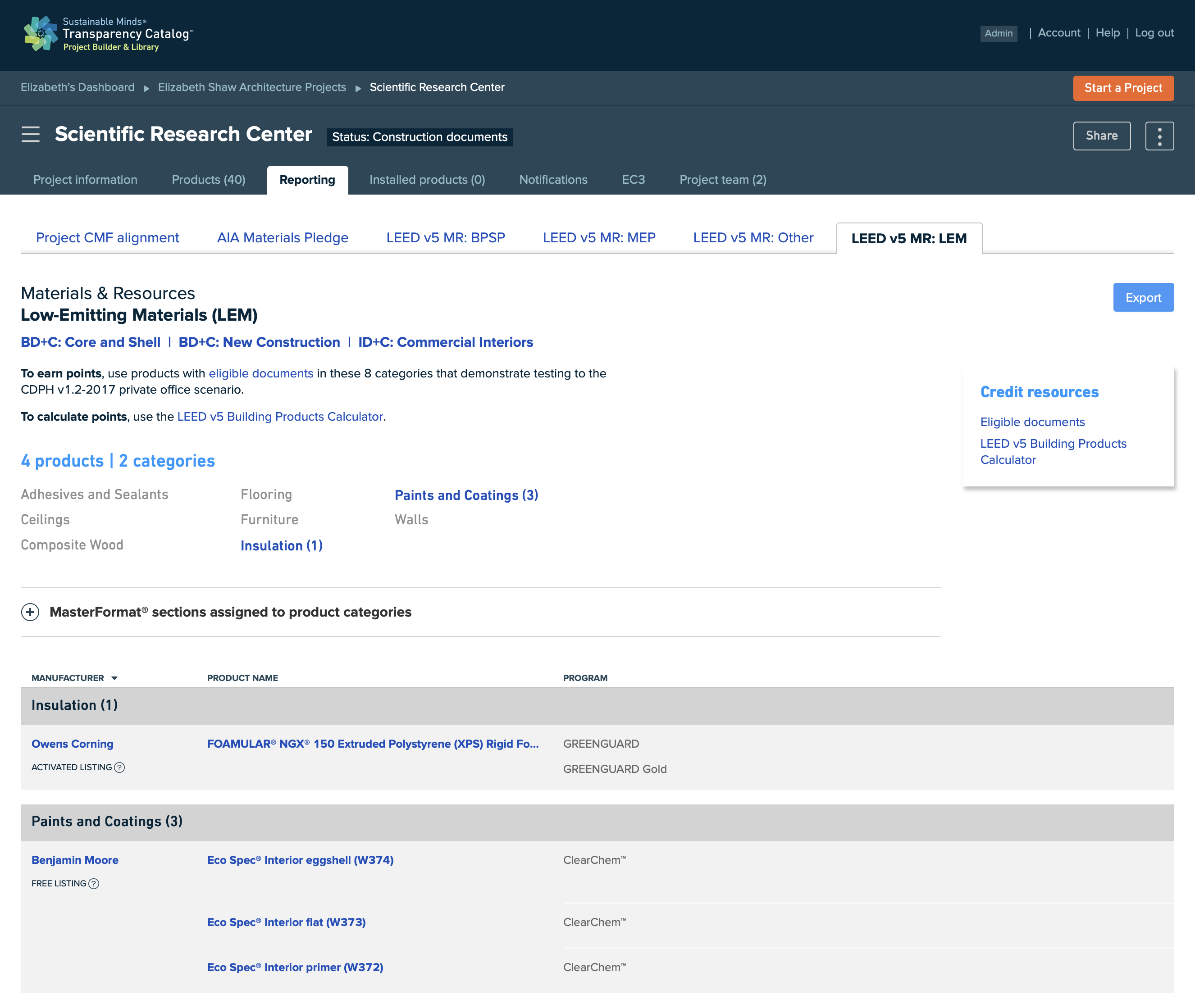 LEED v5 LEM report
